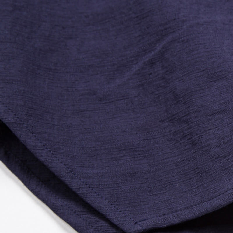 Buddha Stones Herren Kurzarmhemd mit Tasche, Reverskragen, Cardigan, Komfort, Baumwoll-Leinen-Hemd - image 10