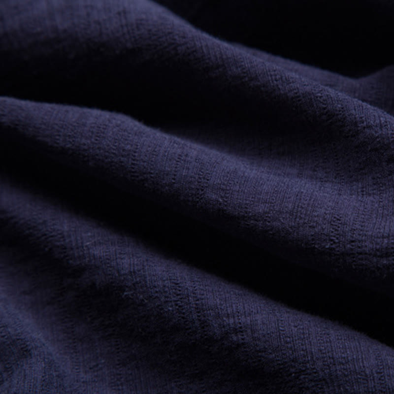 Buddha Stones Herren Kurzarmhemd mit Tasche, Reverskragen, Cardigan, Komfort, Baumwoll-Leinen-Hemd - image 14