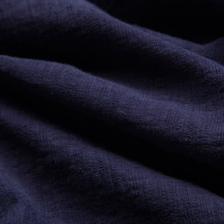 Buddha Stones Herren Kurzarmhemd mit Tasche, Reverskragen, Cardigan, Komfort, Baumwoll-Leinen-Hemd - image 14