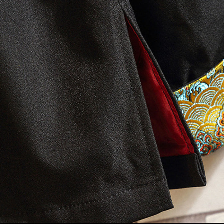 Buddha Stones, Stickerei, Drache, Phönix, lässig, Frosch-Knopf, Baumwolle, Herrenjacke, Hemd, Kleidung - image 9