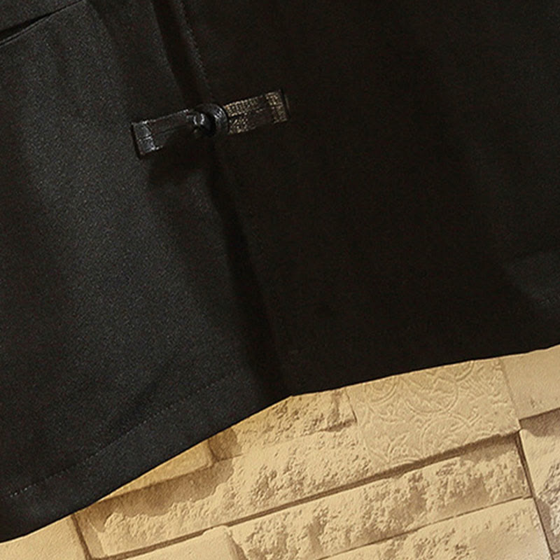 Buddha Stones, Stickerei, Drache, Phönix, lässig, Frosch-Knopf, Baumwolle, Herrenjacke, Hemd, Kleidung - image 6