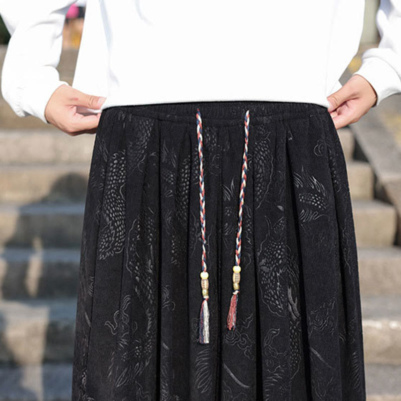 Lässige, schlichte Herrenhose aus Baumwolle mit Taschen und Buddha Stones und Drachen-Design - image 18