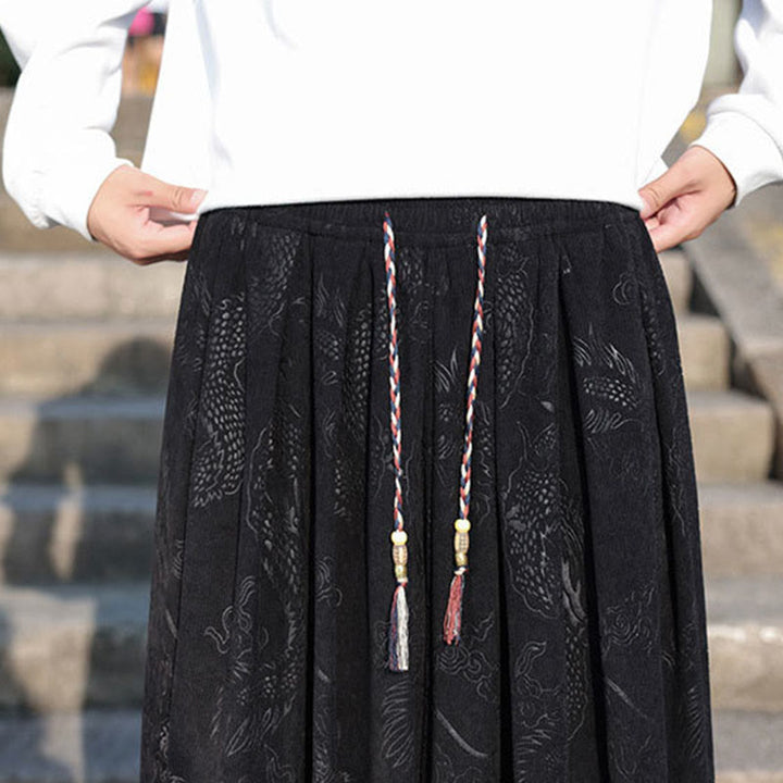 Lässige, schlichte Herrenhose aus Baumwolle mit Taschen und Buddha Stones und Drachen-Design - image 19