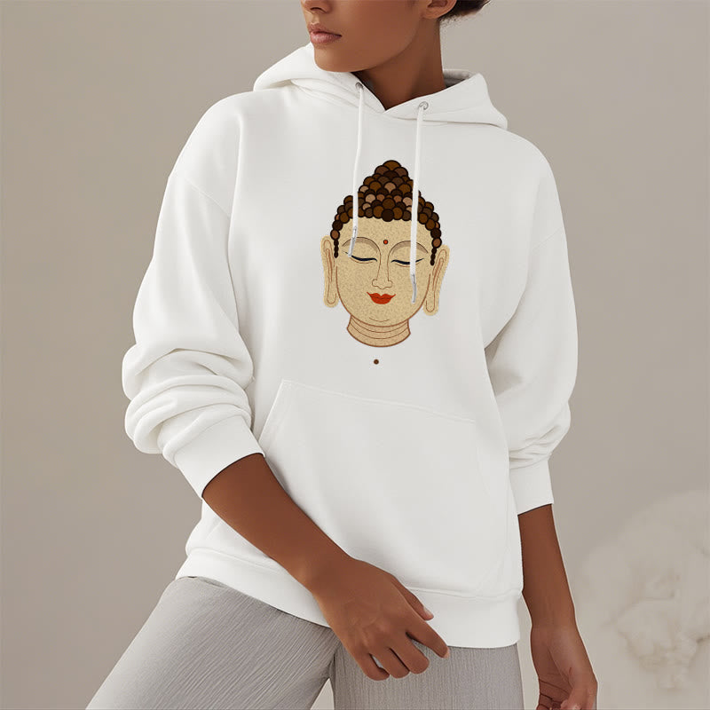 Buddha Stones Meditation Buddha Fleece gefüttert Polyester Hoodie