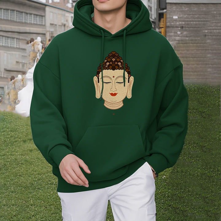 Buddha Stones Meditation Buddha Fleece gefüttert Polyester Hoodie