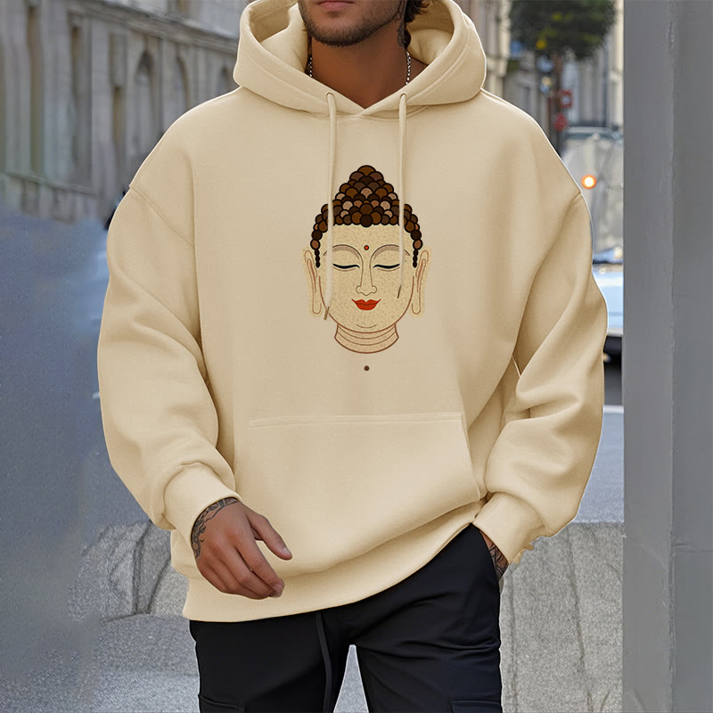 Buddha Stones Meditation Buddha Fleece gefüttert Polyester Hoodie