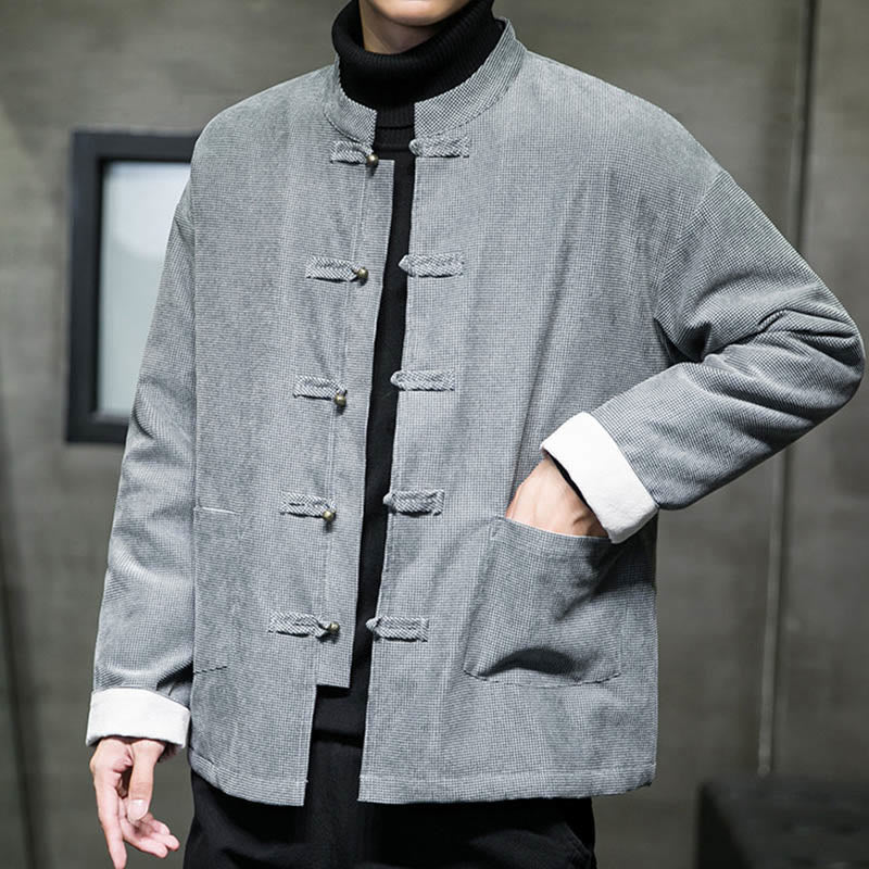 Buddha Stones, einfarbige Herrenjacke mit Froschknopfleiste - image 22