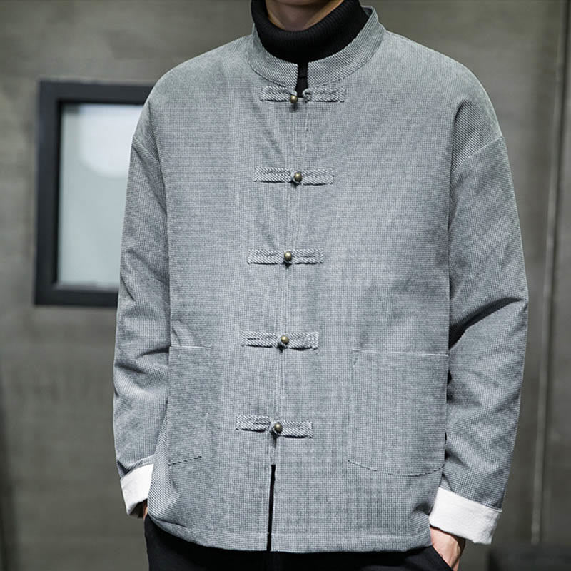 Buddha Stones, einfarbige Herrenjacke mit Froschknopfleiste - image 17