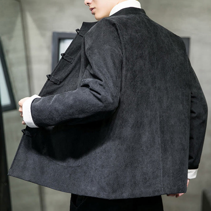 Buddha Stones, einfarbige Herrenjacke mit Froschknopfleiste - image 6