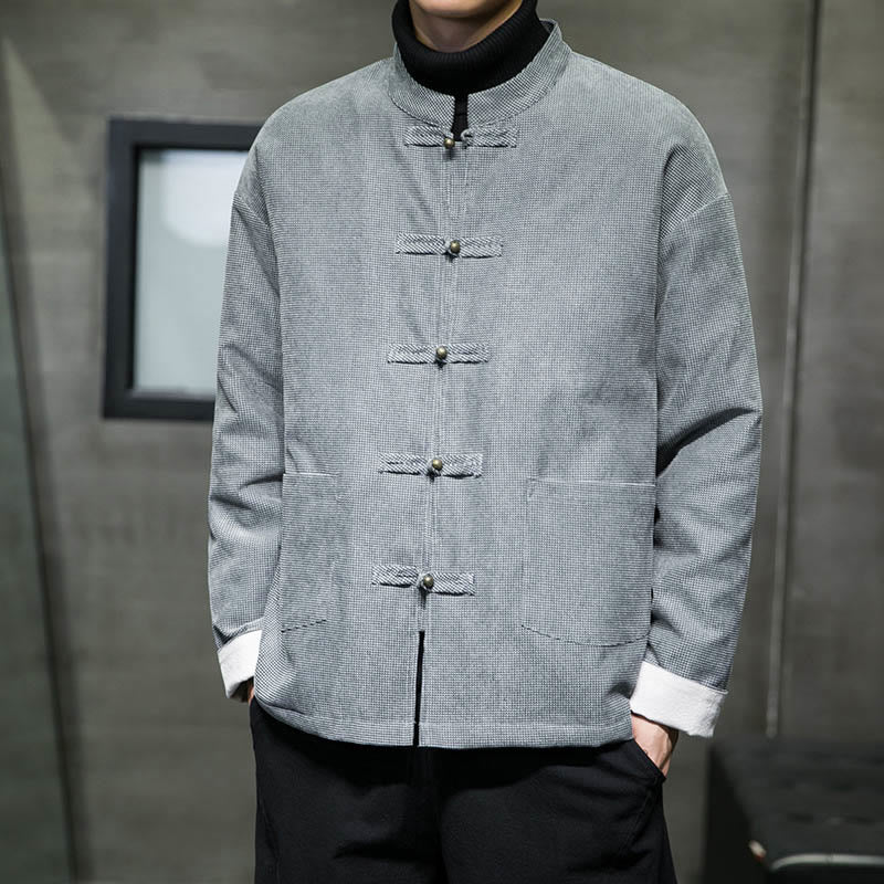 Buddha Stones, einfarbige Herrenjacke mit Froschknopfleiste - image 18