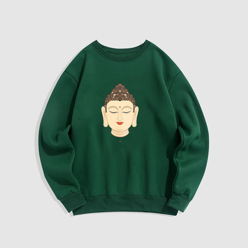 Buddha Stones Meditation Buddha Fleece gefüttert Polyester Sweatshirt