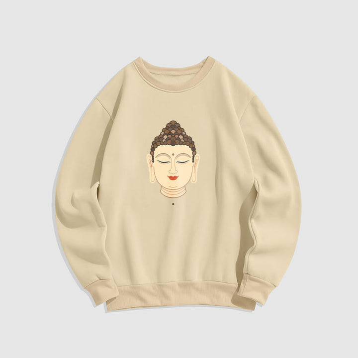 Buddha Stones Meditation Buddha Fleece gefüttert Polyester Sweatshirt