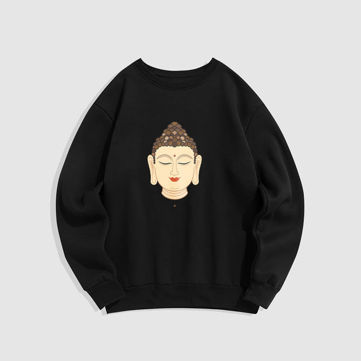 Buddha Stones Meditation Buddha Fleece gefüttert Polyester Sweatshirt