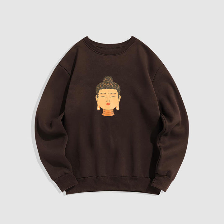 Buddha Stones Gesegneter Meditations-Buddha Fleece-gefüttertes Polyester-Sweatshirt