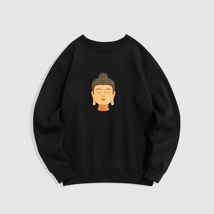 Buddha Stones Gesegneter Meditations-Buddha Fleece-gefüttertes Polyester-Sweatshirt