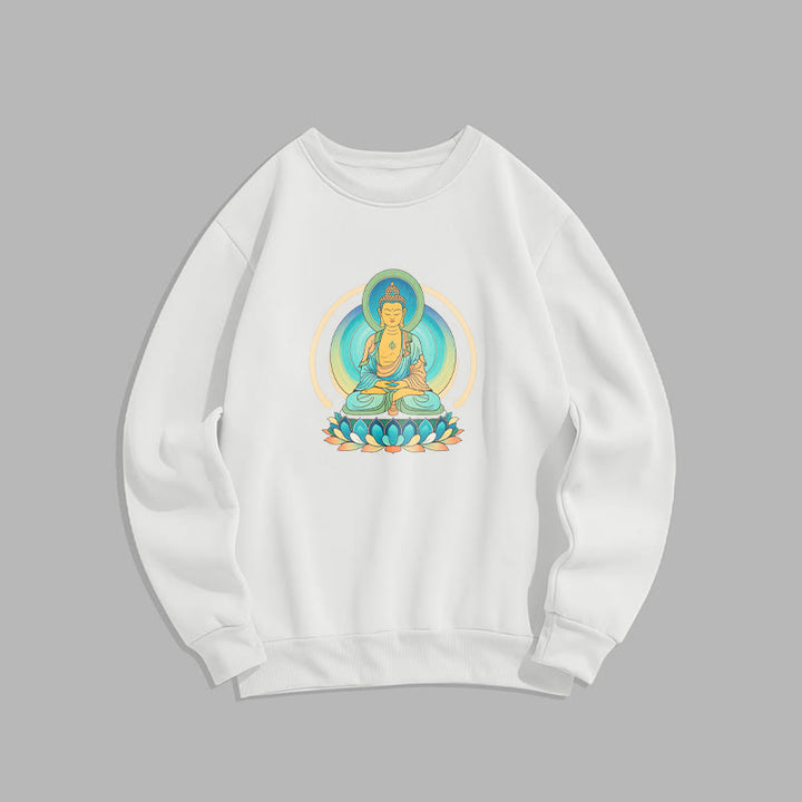 Buddha Stones, Lotus, Meditation, Buddha, Fleece-gefüttertes Sweatshirt