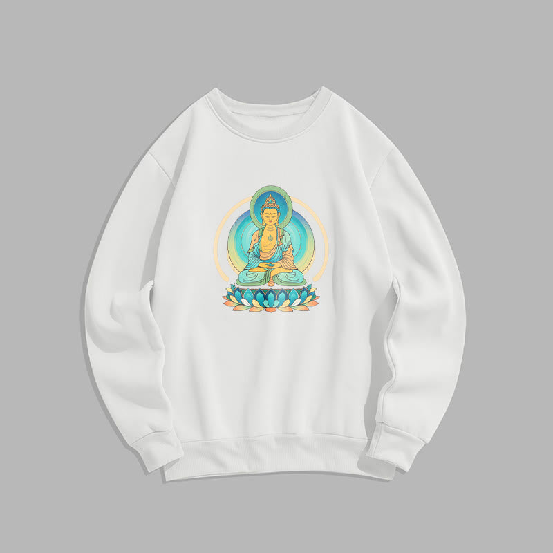 Buddha Stones, Lotus, Meditation, Buddha, Fleece-gefüttertes Sweatshirt