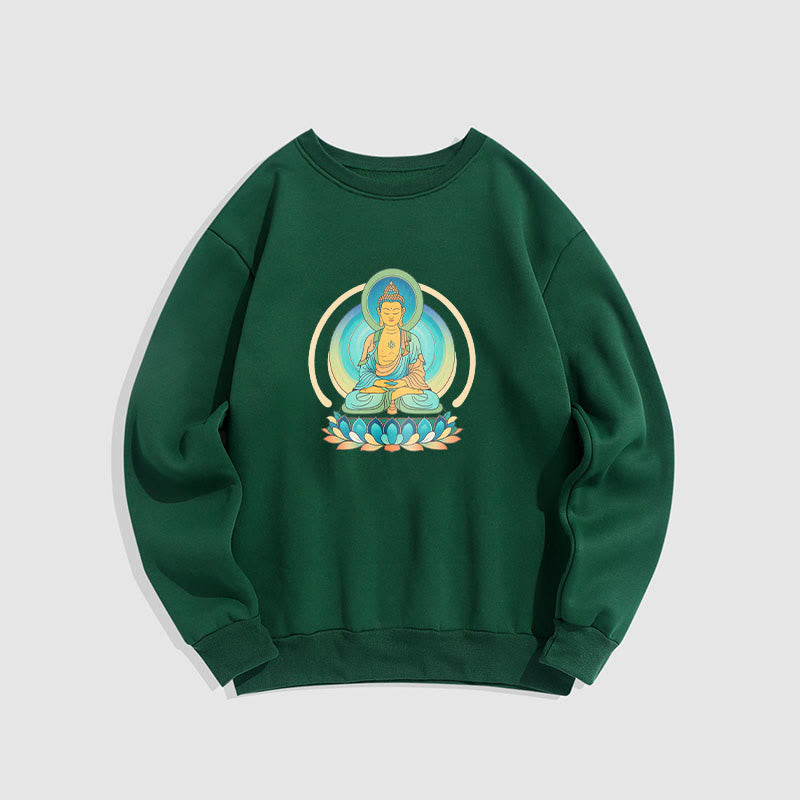 Buddha Stones, Lotus, Meditation, Buddha, Fleece-gefüttertes Sweatshirt