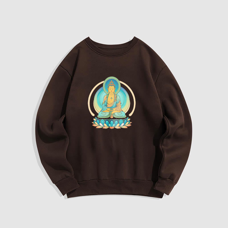 Buddha Stones, Lotus, Meditation, Buddha, Fleece-gefüttertes Sweatshirt