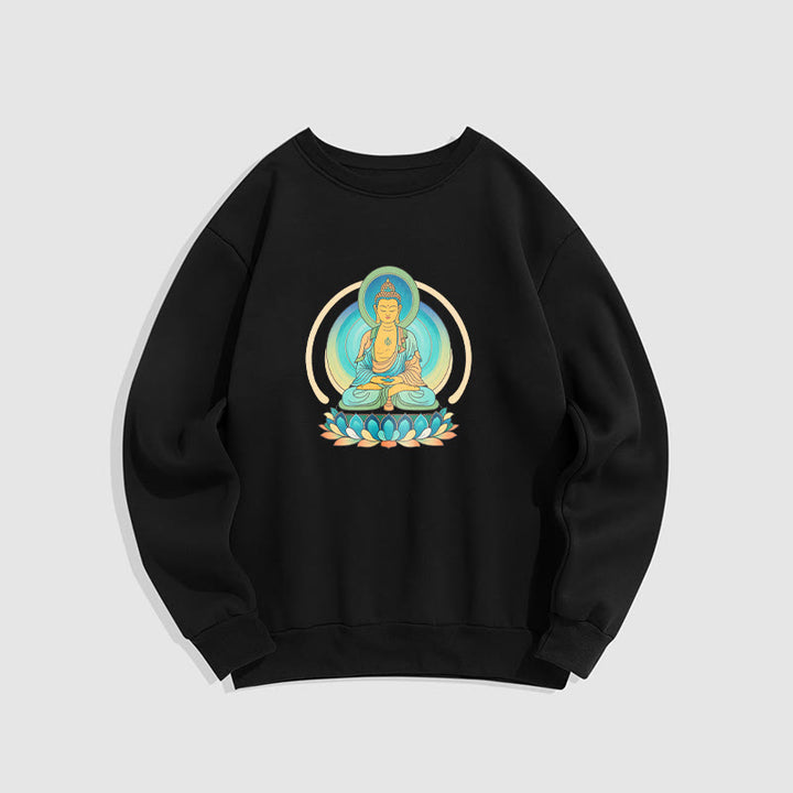 Buddha Stones, Lotus, Meditation, Buddha, Fleece-gefüttertes Sweatshirt