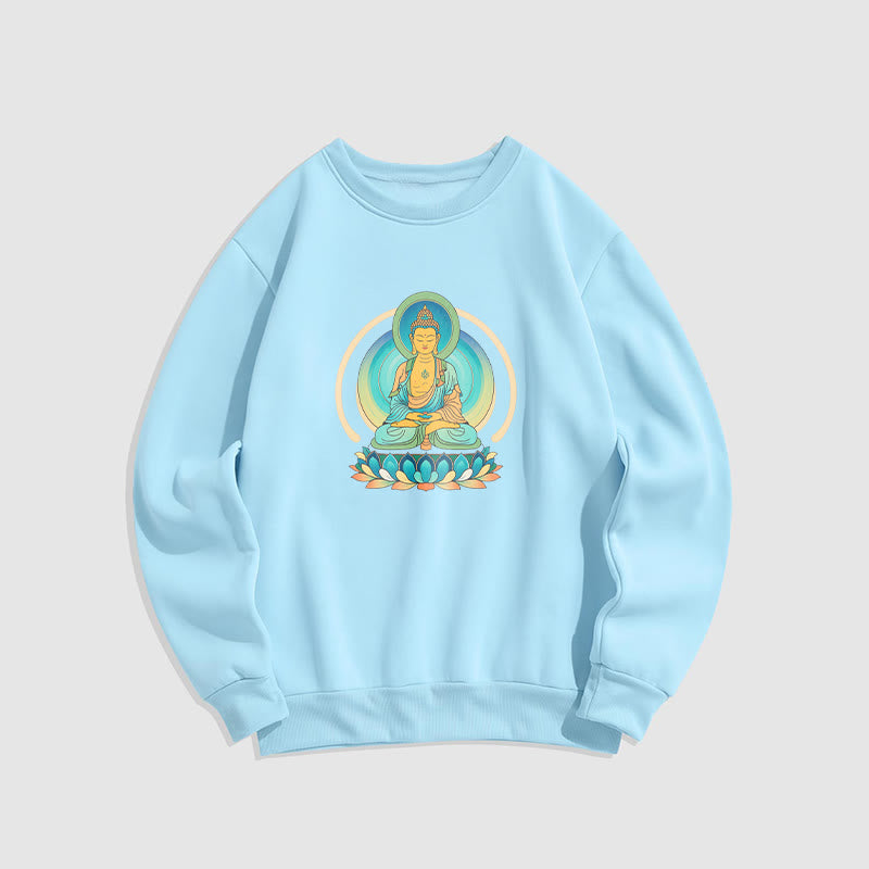 Buddha Stones, Lotus, Meditation, Buddha, Fleece-gefüttertes Sweatshirt