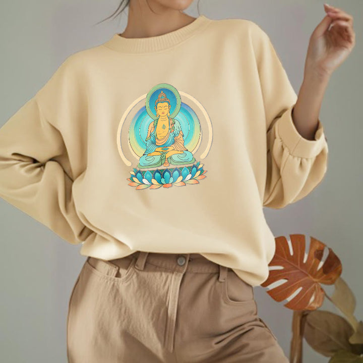 Buddha Stones, Lotus, Meditation, Buddha, Fleece-gefüttertes Sweatshirt