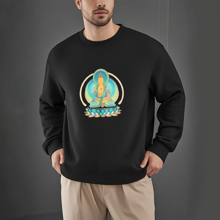 Buddha Stones, Lotus, Meditation, Buddha, Fleece-gefüttertes Sweatshirt