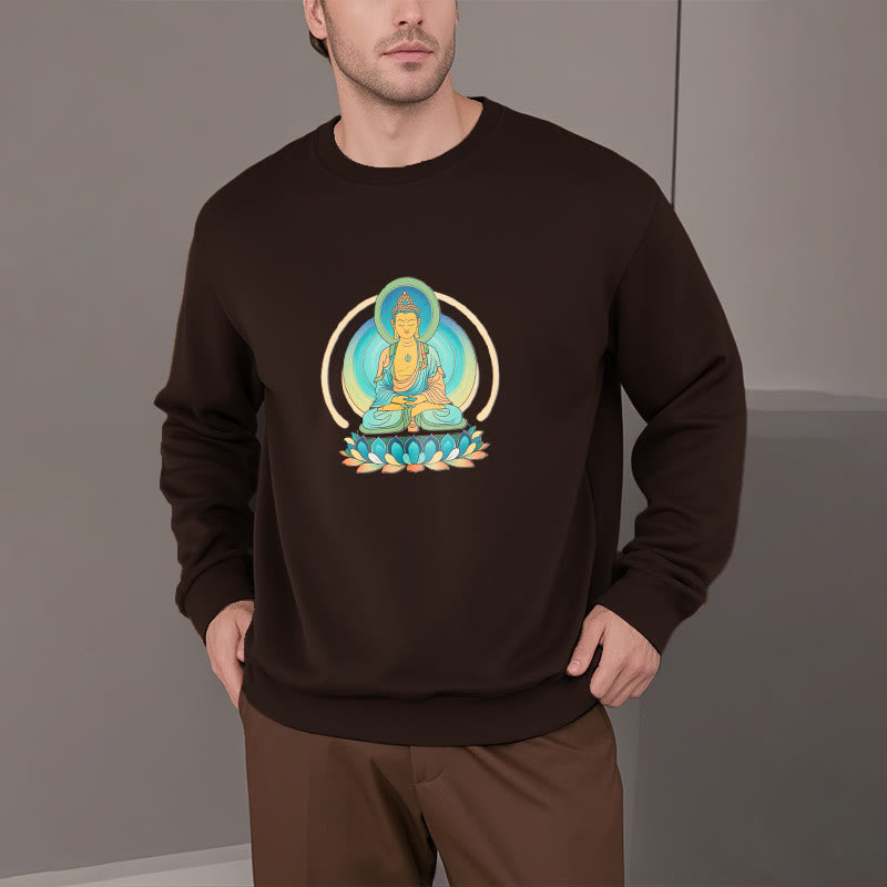 Buddha Stones, Lotus, Meditation, Buddha, Fleece-gefüttertes Sweatshirt