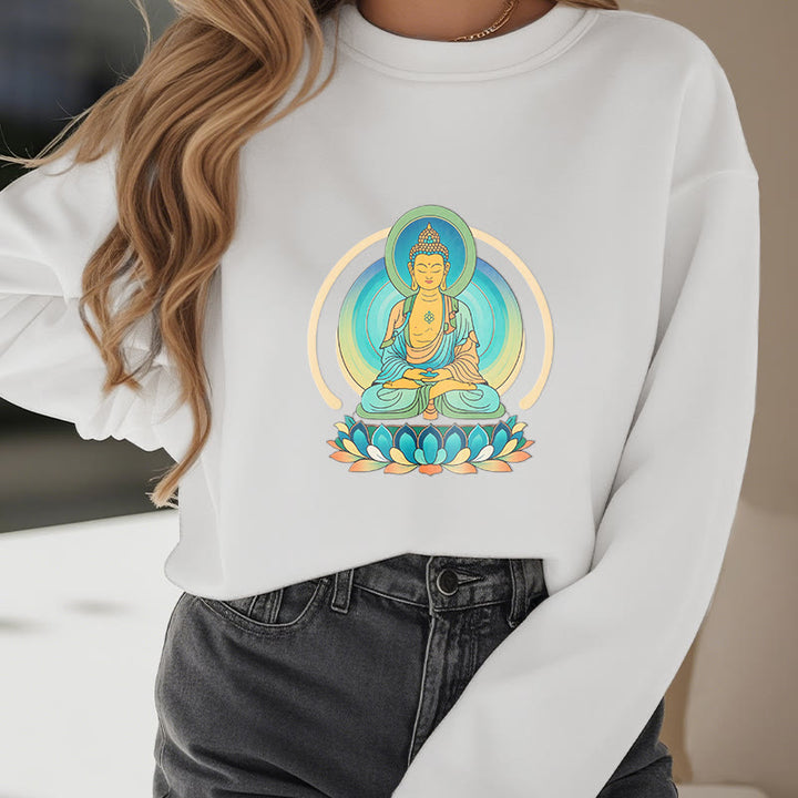 Buddha Stones, Lotus, Meditation, Buddha, Fleece-gefüttertes Sweatshirt