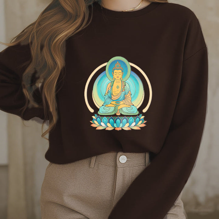 Buddha Stones, Lotus, Meditation, Buddha, Fleece-gefüttertes Sweatshirt