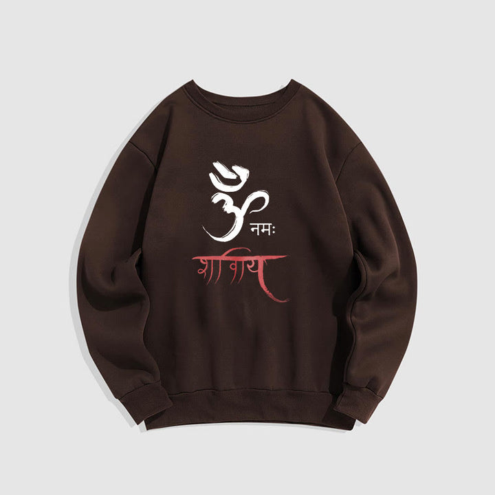 Buddha Stones OM NAMAH SHIVAYA Mantra Sanskrit Fleece gefüttertes Polyester-Sweatshirt