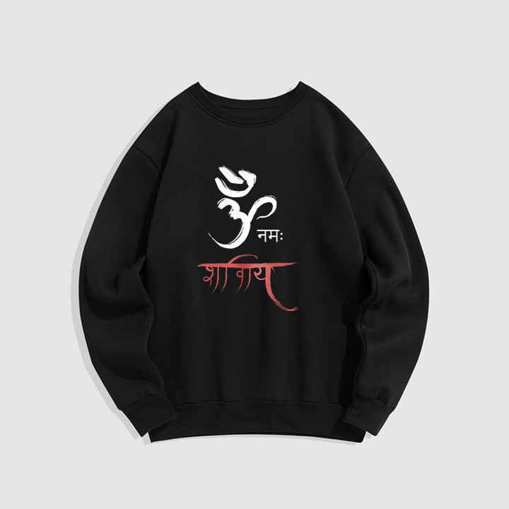 Buddha Stones OM NAMAH SHIVAYA Mantra Sanskrit Fleece gefüttertes Polyester-Sweatshirt