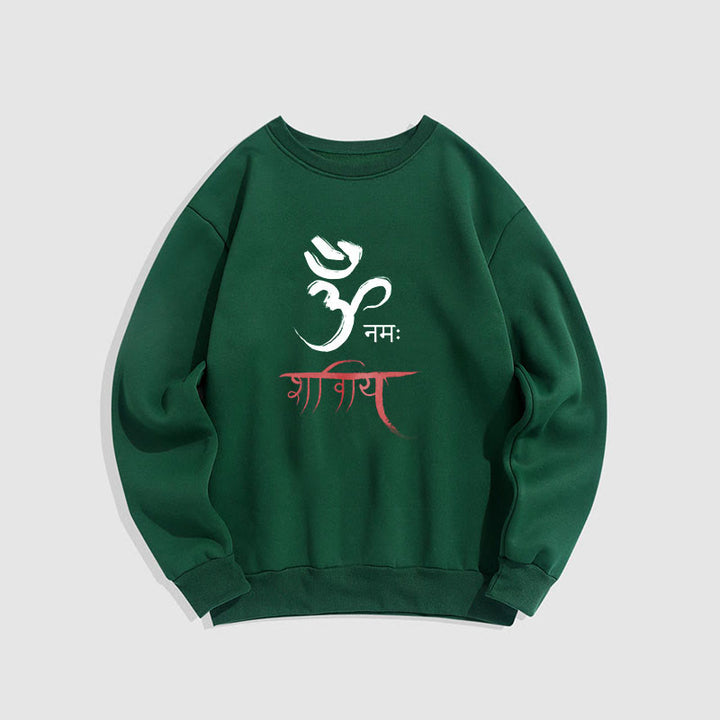 Buddha Stones OM NAMAH SHIVAYA Mantra Sanskrit Fleece gefüttertes Polyester-Sweatshirt