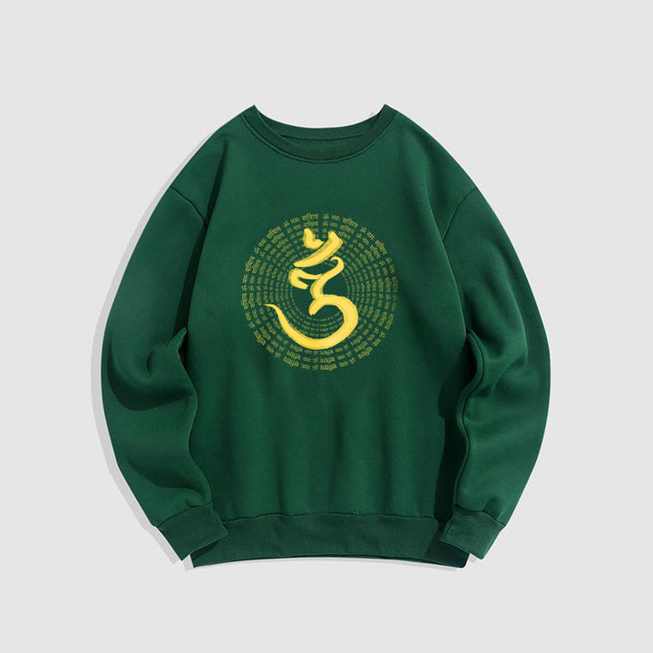 Buddha Stones 108 OM NAMAH SHIVAYA Mantra Sanskrit Fleece gefüttertes Polyester-Sweatshirt