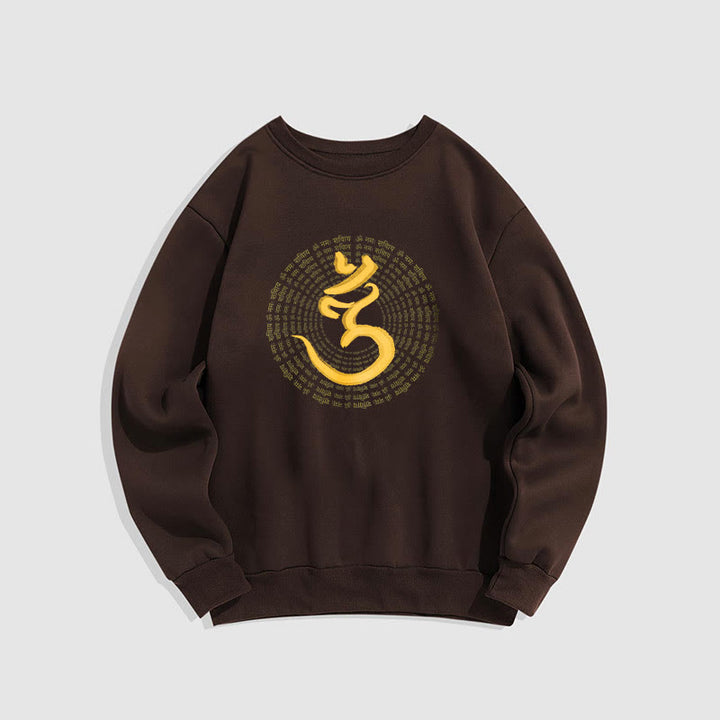 Buddha Stones 108 OM NAMAH SHIVAYA Mantra Sanskrit Fleece gefüttertes Polyester-Sweatshirt