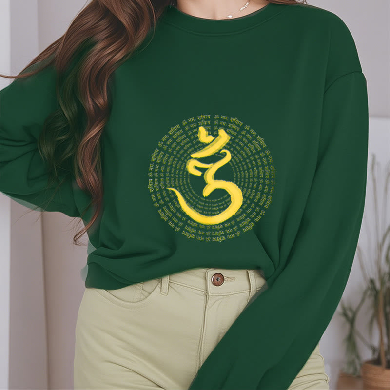 Buddha Stones 108 OM NAMAH SHIVAYA Mantra Sanskrit Fleece gefüttertes Polyester-Sweatshirt