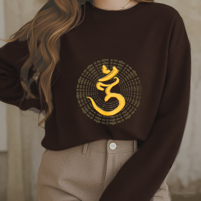 Buddha Stones 108 OM NAMAH SHIVAYA Mantra Sanskrit Fleece gefüttertes Polyester-Sweatshirt