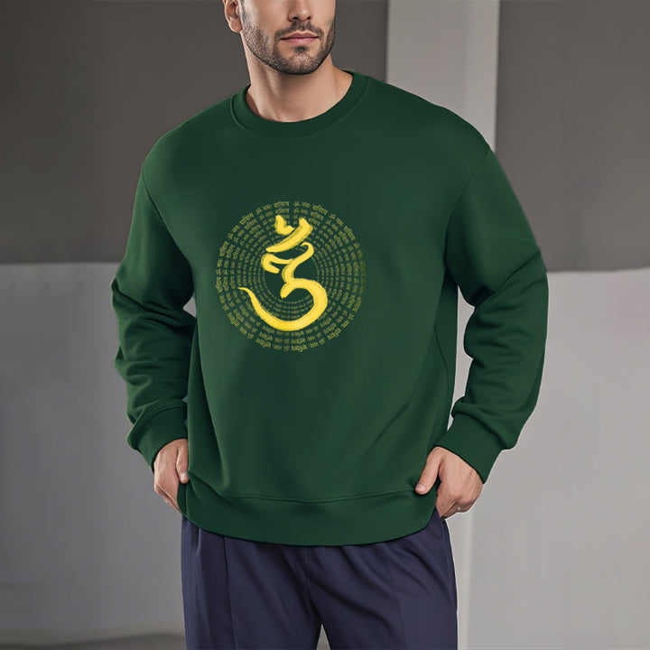 Buddha Stones 108 OM NAMAH SHIVAYA Mantra Sanskrit Fleece gefüttertes Polyester-Sweatshirt