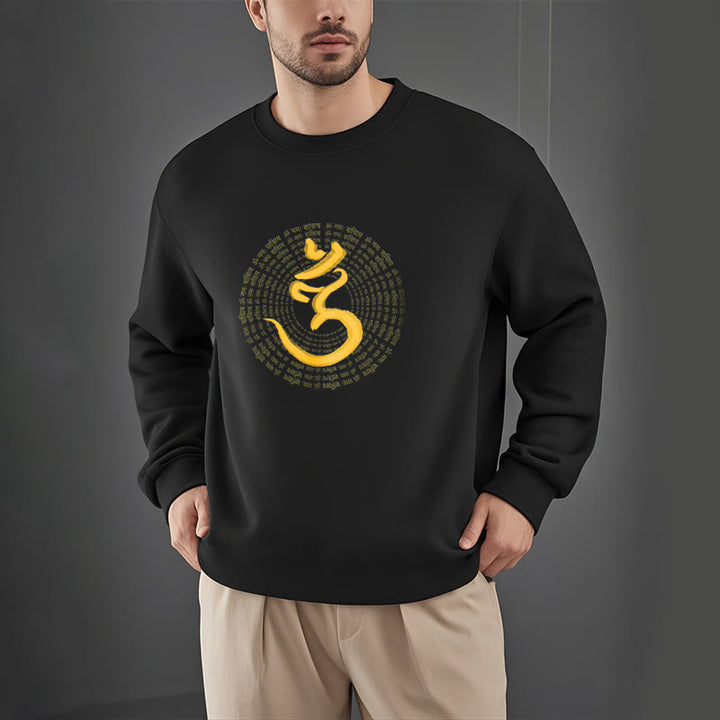 Buddha Stones 108 OM NAMAH SHIVAYA Mantra Sanskrit Fleece gefüttertes Polyester-Sweatshirt