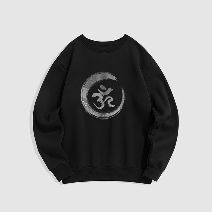 Sweatshirt aus Polyester mit Fleecefutter von Buddha Stones OM Mantra Sanskrit