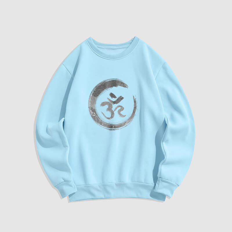 Sweatshirt aus Polyester mit Fleecefutter von Buddha Stones OM Mantra Sanskrit