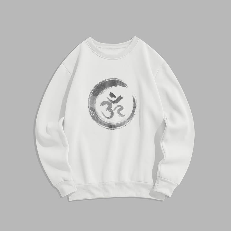 Sweatshirt aus Polyester mit Fleecefutter von Buddha Stones OM Mantra Sanskrit