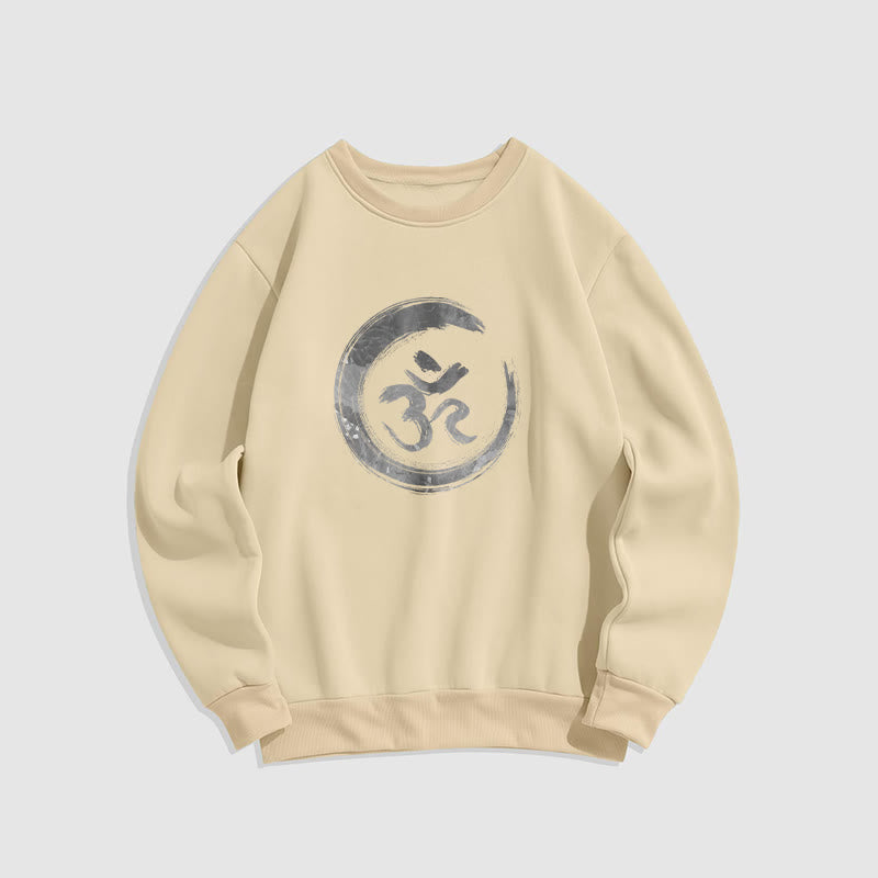 Sweatshirt aus Polyester mit Fleecefutter von Buddha Stones OM Mantra Sanskrit