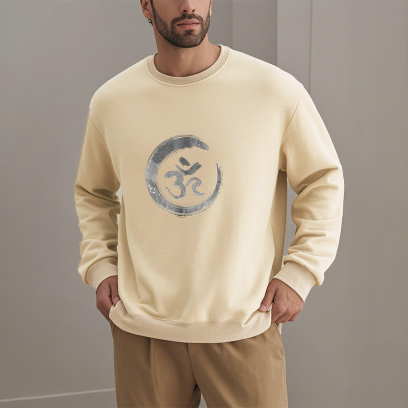 Sweatshirt aus Polyester mit Fleecefutter von Buddha Stones OM Mantra Sanskrit