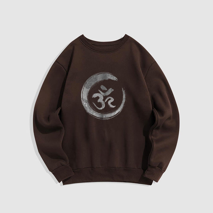 Sweatshirt aus Polyester mit Fleecefutter von Buddha Stones OM Mantra Sanskrit