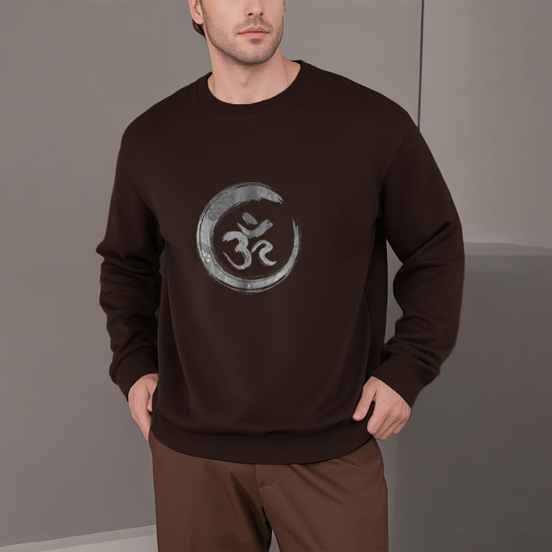 Sweatshirt aus Polyester mit Fleecefutter von Buddha Stones OM Mantra Sanskrit