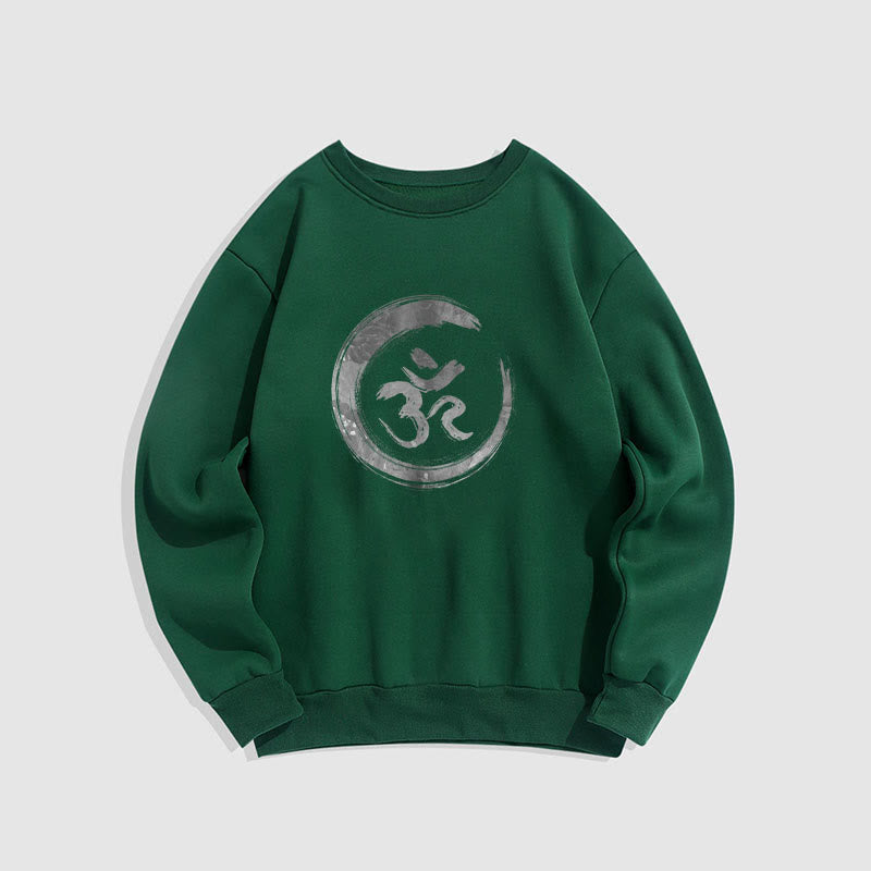 Sweatshirt aus Polyester mit Fleecefutter von Buddha Stones OM Mantra Sanskrit