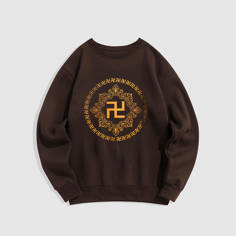 Sweatshirt aus Polyester mit Fleecefutter und Hakenkreuz von Buddha Stones