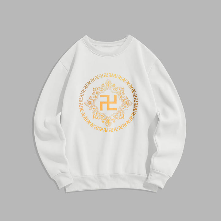 Sweatshirt aus Polyester mit Fleecefutter und Hakenkreuz von Buddha Stones