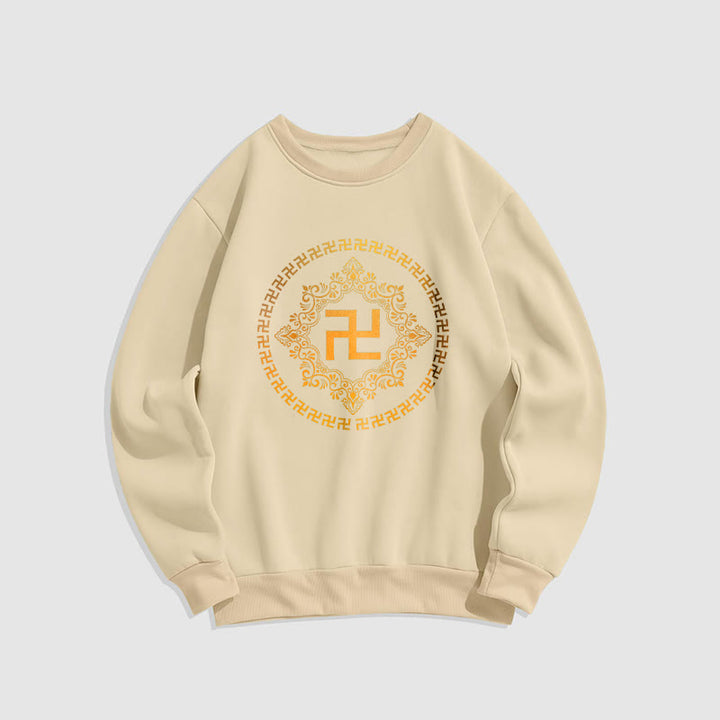 Sweatshirt aus Polyester mit Fleecefutter und Hakenkreuz von Buddha Stones